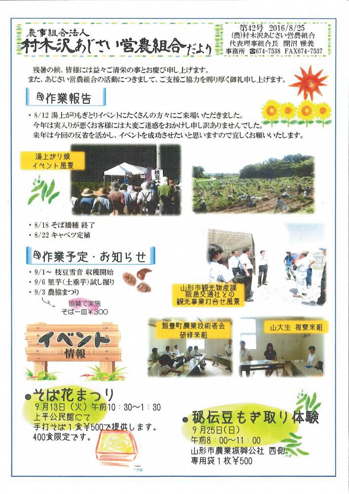 あじさい便り　8月号