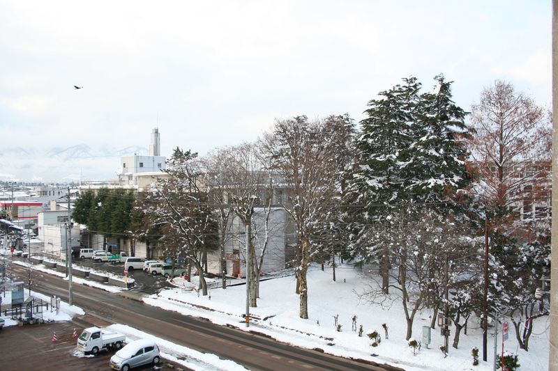 【'14 積雪情報】 長井市役所周辺(12月8日)