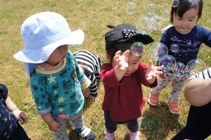しゃぼん玉遊びをしたよ🎈