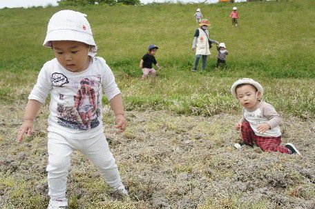 フカフカの田んぼに大興奮❕