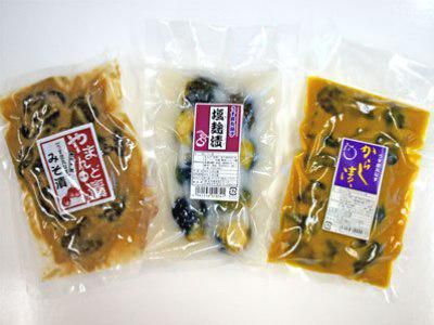 【うす皮丸なすの漬物３種♪】