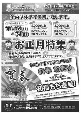 【2016年～菜なポート～お正月特集】