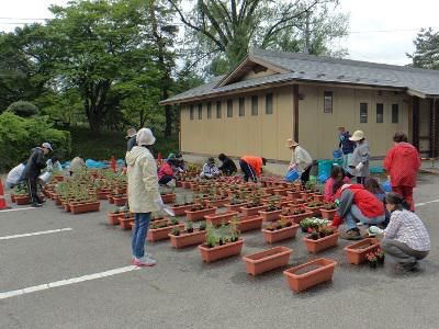 【きれいな花でお出迎え】