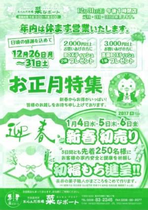 【2017年～菜なポート～お正月特集】