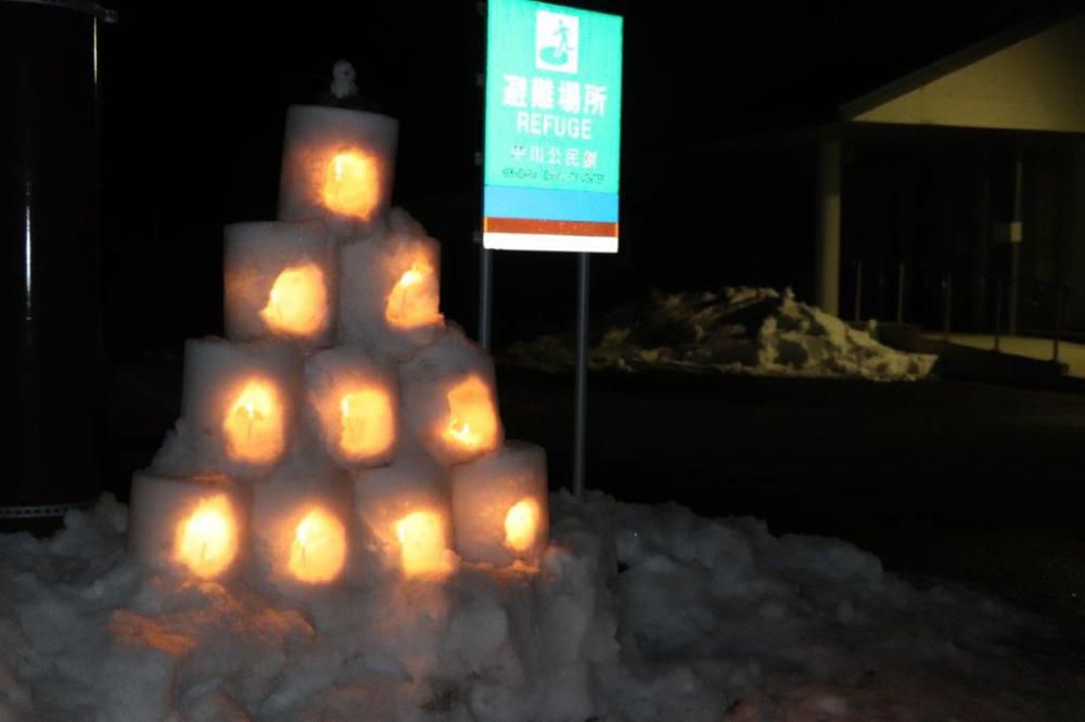 中川地区　交通安全☆雪灯篭