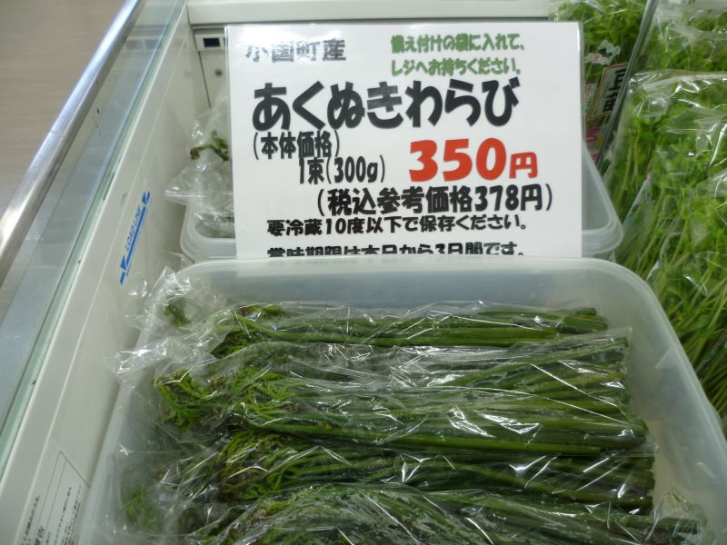 「あく抜きわらび」 間もなく終了です！