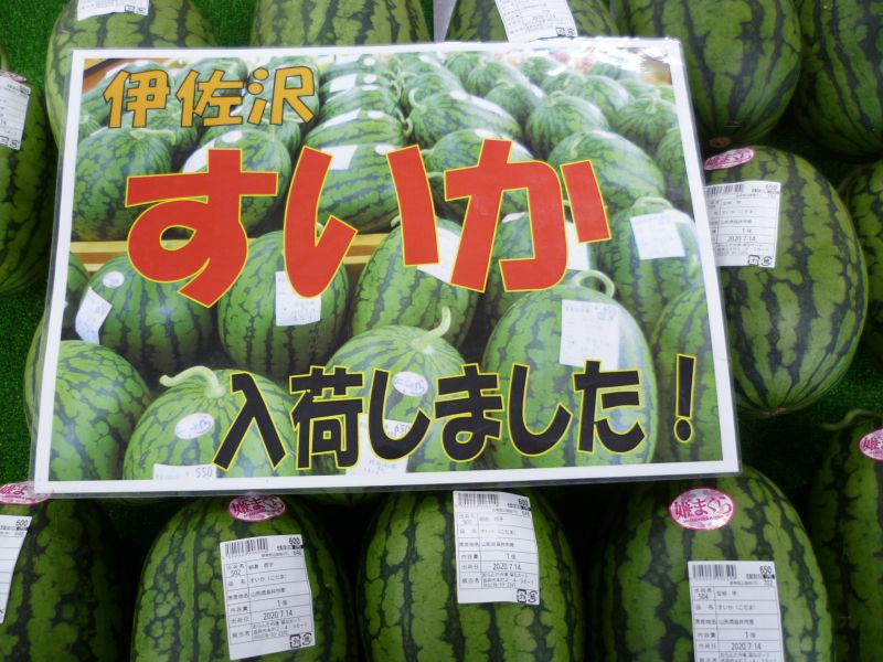 伊佐沢産「小玉スイカ(姫まくら)」入荷しました！