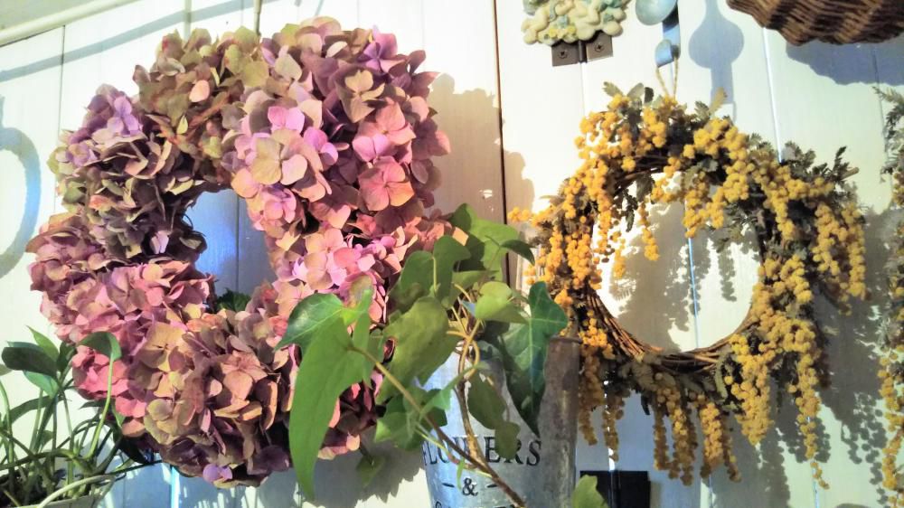 紫陽花リースつくり