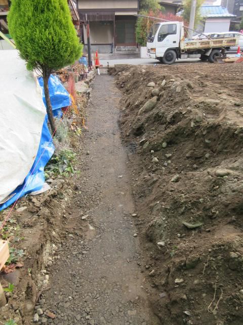 「私のしろい家」小白川。土留め進行中！