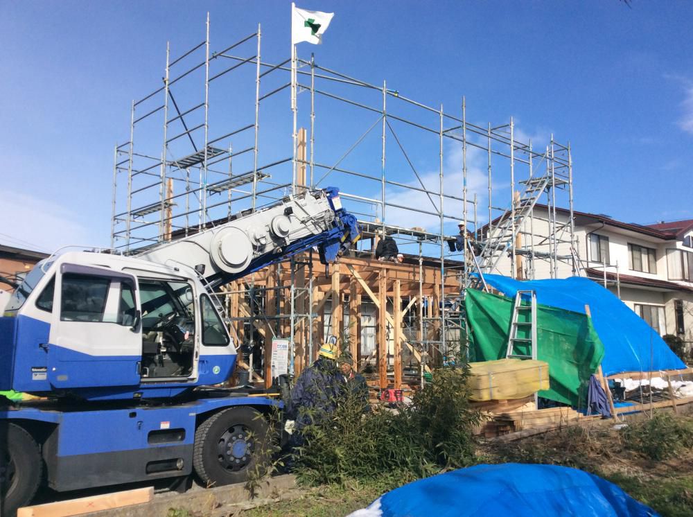 「私のしろい家」飯塚。建て方開始！