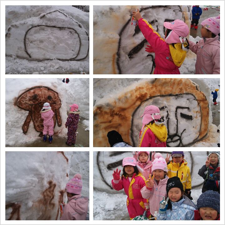雪像作り(p^-^)p