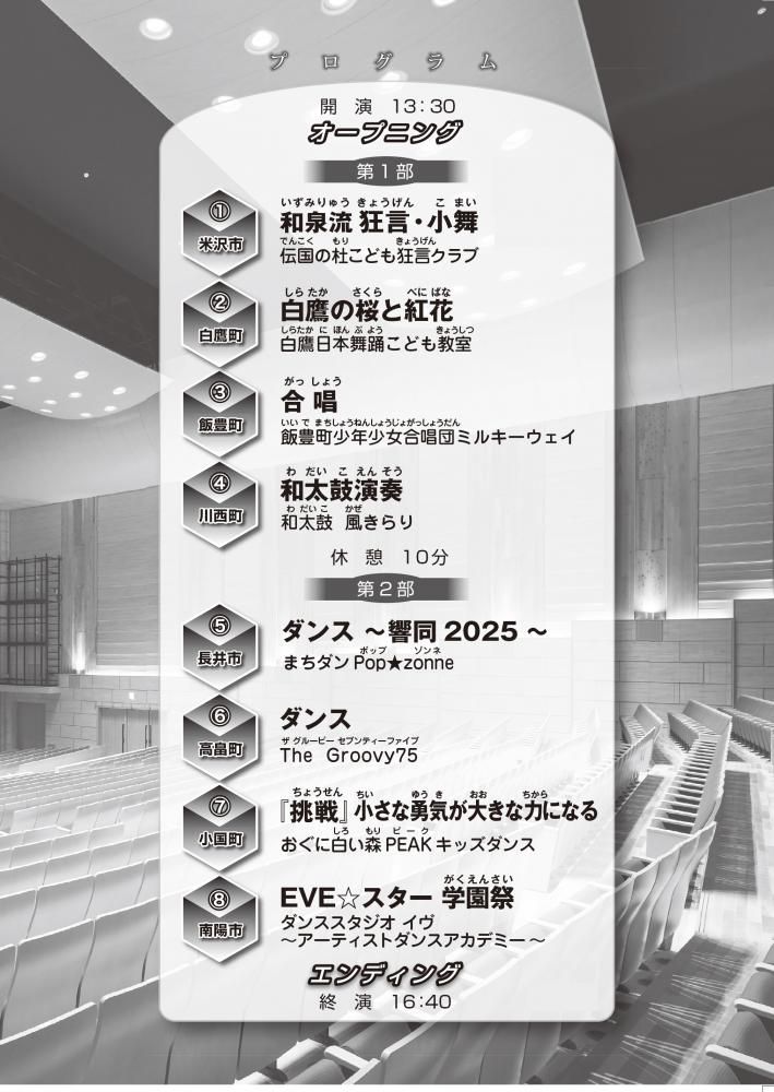 【「置賜こども芸術祭2025舞台芸術部門」のプログラムについて】