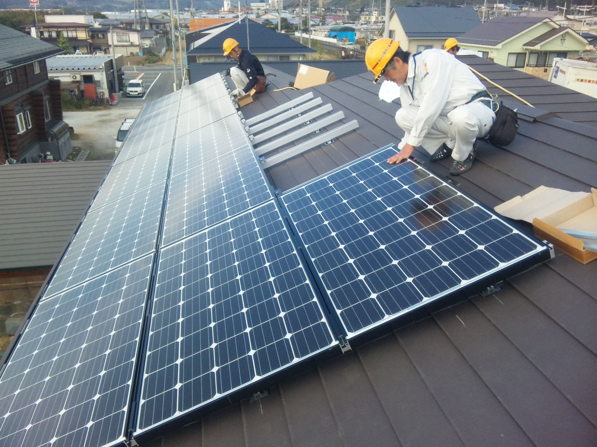 太陽光の工事中♪