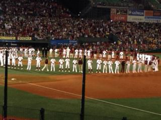 ホームでの優勝セレモニー