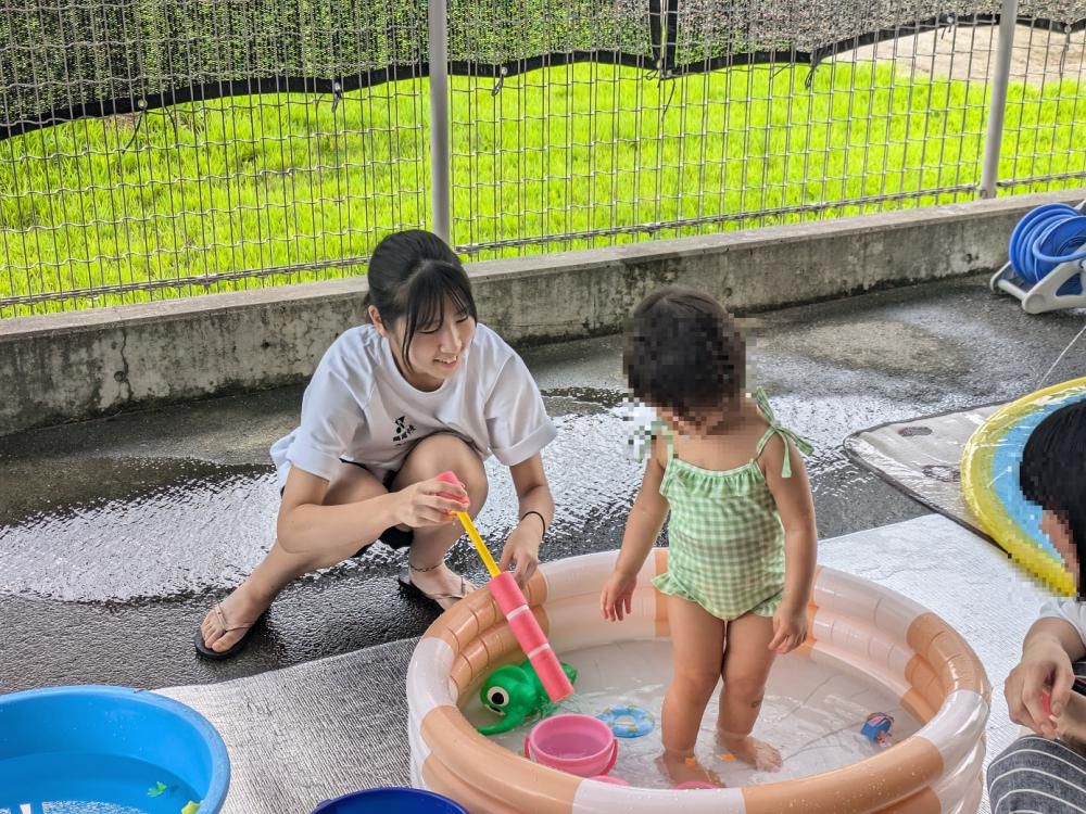 「夏の体験ボランティア」の様子⑤（7/31鶴岡市：乳幼児水あそび）！