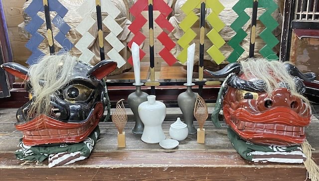 寒河江市平塩熊野神社の獅子頭