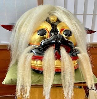 五十川薀安神社の獅子頭の修繕