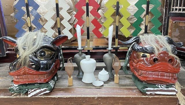 寒河江市平塩熊野神社の獅子頭
