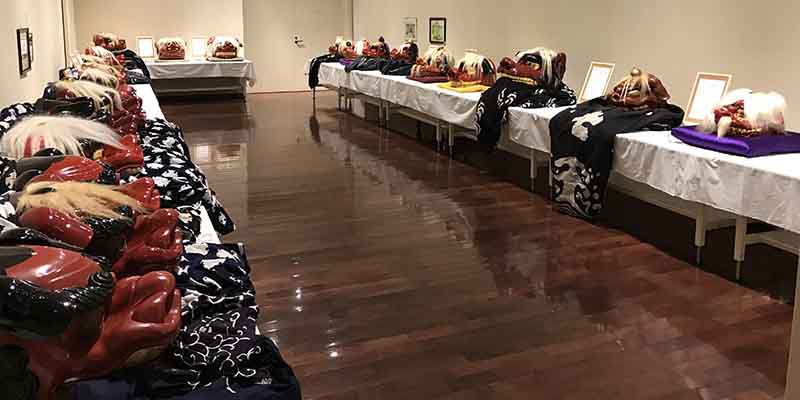 白鷹あゆーむにて獅子頭展開催