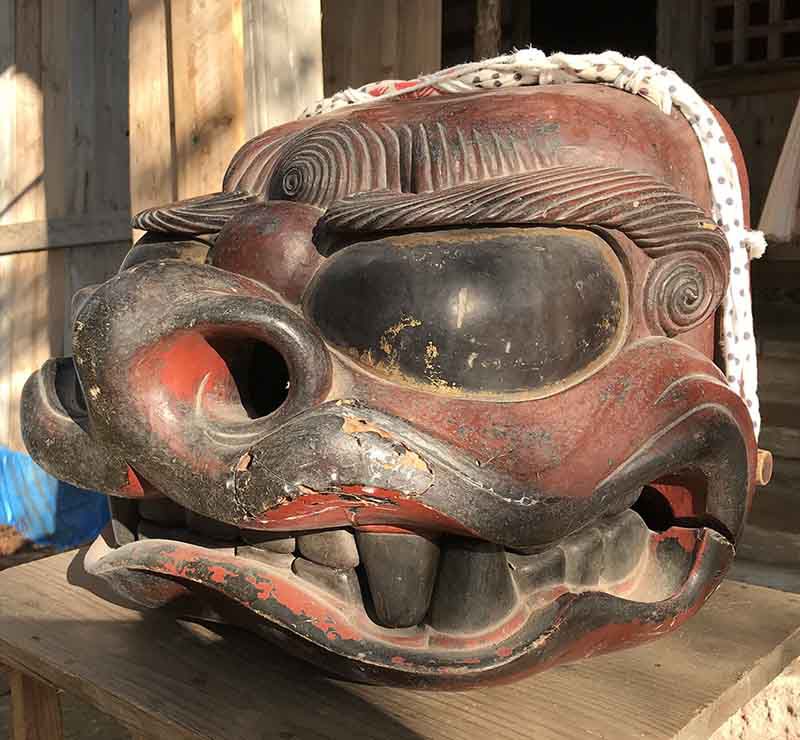 李山諏訪神社へ獅子拝見