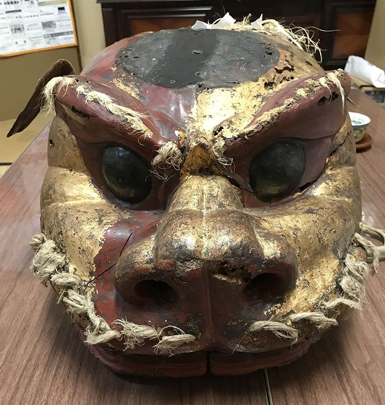 山寺の日枝神社の獅子頭