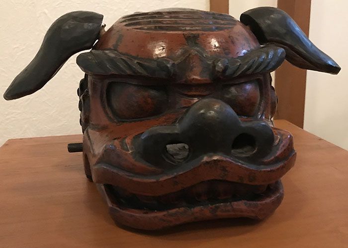 宮内熊野大社で獅子頭展示