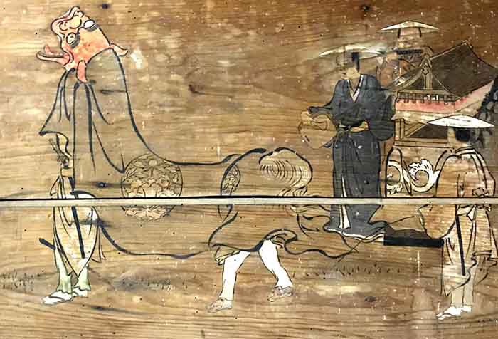 西大塚皇大神社の神楽獅子絵馬