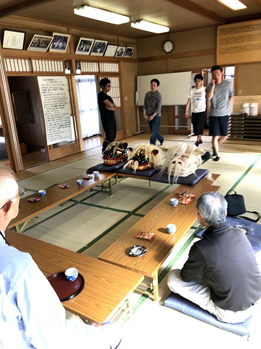 小松で獅子頭検分
