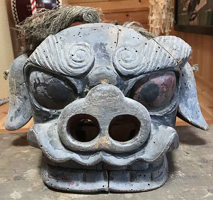 米沢市竹井の獅子頭
