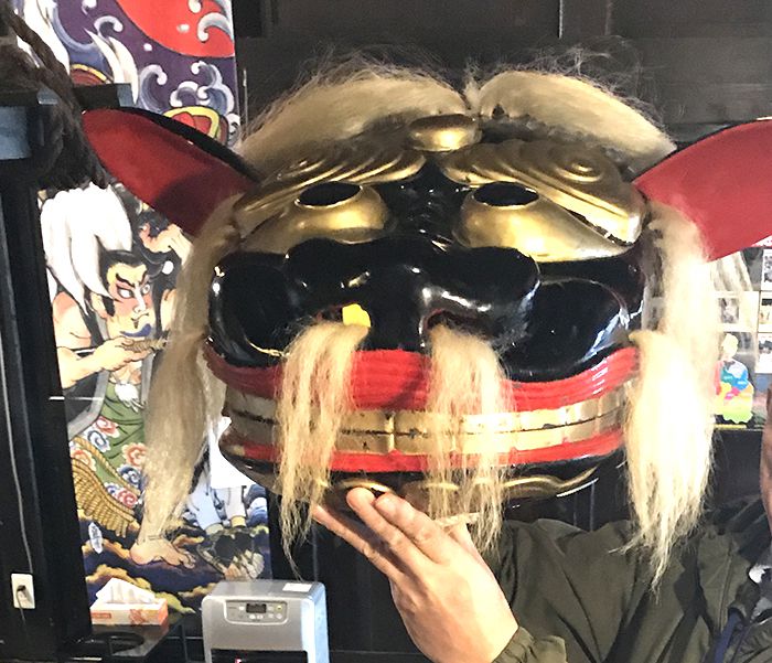 飯豊町椿の熊野神社の獅子頭