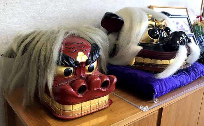 町長室の獅子頭