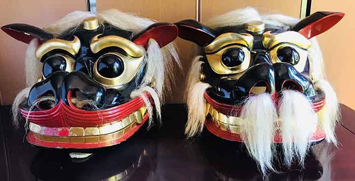 飯豊町の若宮八幡と豊中稲荷の獅子頭