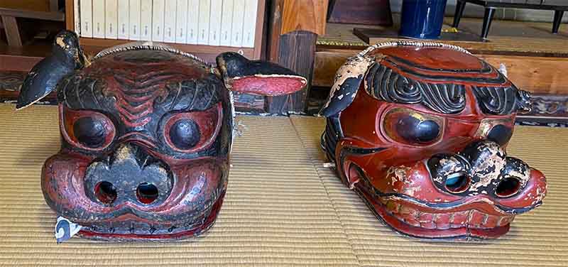 高畠町竹森熊野堂の獅子頭拝見