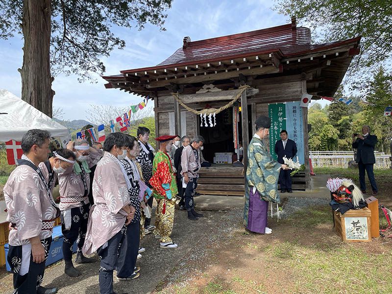 朝日町4月29日獅子舞取材4 大滝、助ノ巻、石須部、太郎
