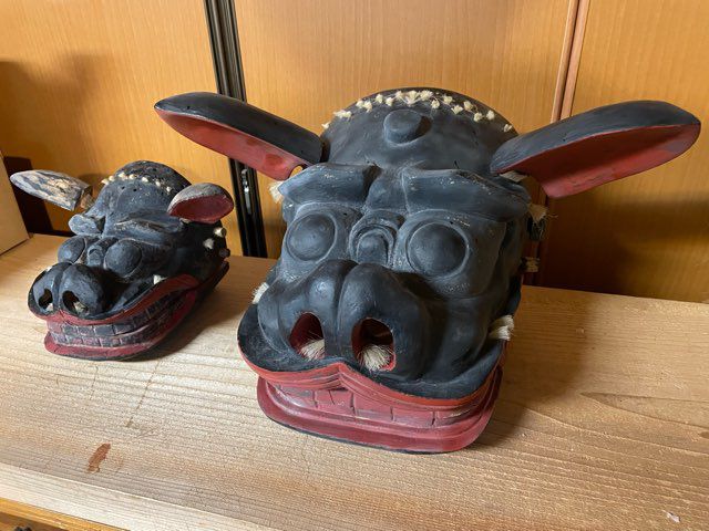 獅子頭の研磨