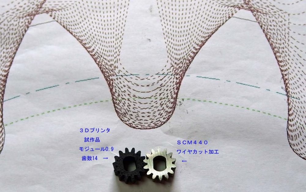 ３Ｄプリンタでのギヤ試作