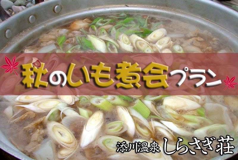 しらさぎ荘 ﾟ･*:.｡. .秋のいも煮会プラン｡.:*･゜ﾟ･