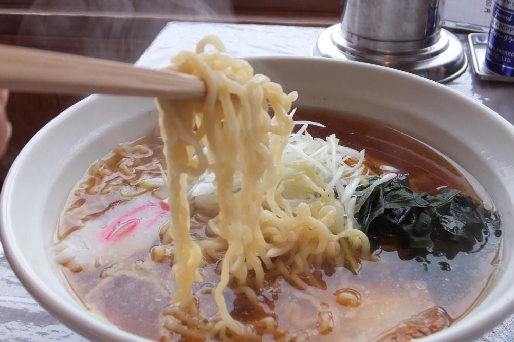 カヌーで冷えた体を温めるには　これこれ　白川荘のラーメンが一番。