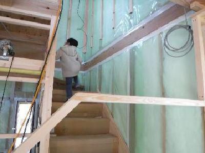 【郡山市安積町・ドミノＳ邸】階段作業