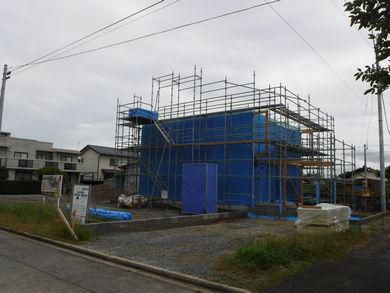 【郡山市開成・ドミノＳ邸】恒例の青一色の現場