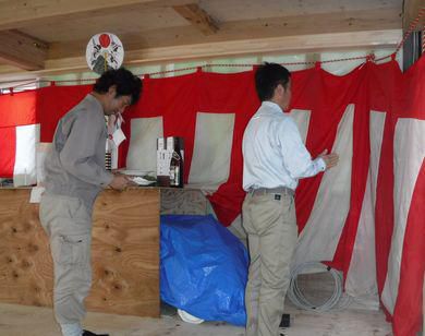 【郡山市開成・ドミノＳ邸】秋晴れの上棟式
