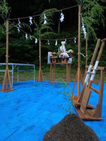 【田村市常葉町・シンプルノートＩ邸】木々に囲まれた穏やかな地鎮祭