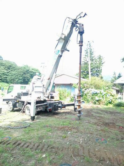 【田村市常葉町・シンプルノートＩ邸】砕石パイルによる地盤改良工事