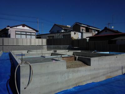 「郡山市台新・シンプルノートＹ邸」 傾斜地での基礎工事
