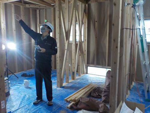 「郡山市片平・シンプルノートＡ邸」 躯体検査の様子