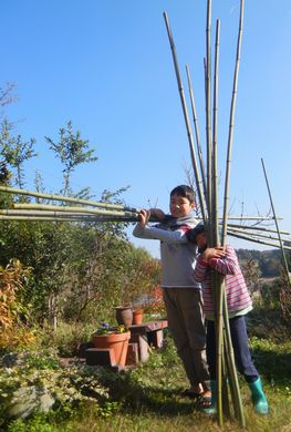 里山日記･･･年長さん恒例の竹馬づくり