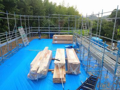 「郡山市西田町・シンプルノートＳ邸」　建て方準備よーし