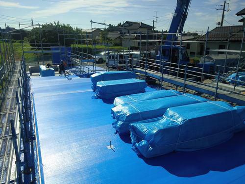 「相馬市石上・Ａ邸」　太陽がまぶしい上棟！　現場はうだるような暑さ