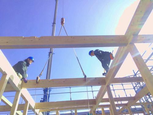 「田村市大越町・シンプルノートＴ邸」　建て方、大安吉日！　晴天なり！