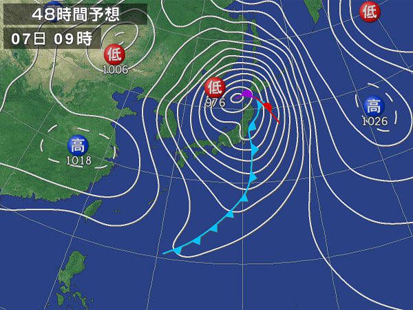 春の嵐　暴風雨にご注意（4/6～7にかけて）